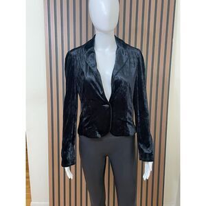 Express Women's S Black Blazer Velvet Rayon Coat Chic Casual Career Business